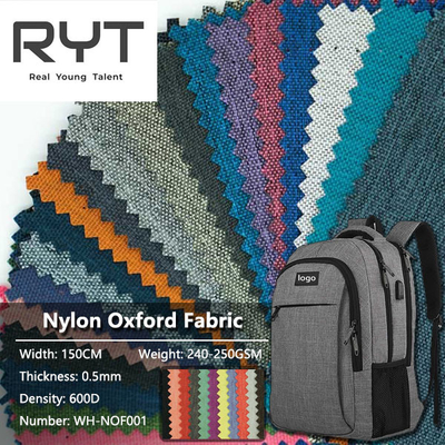 PU Woven Cationic Dyed Polyester Waterproof Durable Fabric 100% Nylon For Backpack