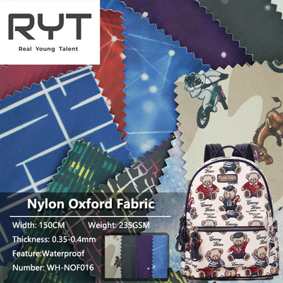 100% Nylon Printing Coating Waterproof Durable Fabric For Backpack 0.35-0.4mm
