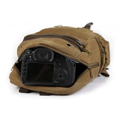 OEM ODM Outdoor Waterproof Backpack Multi Space Canvas Dslr Camera Bag