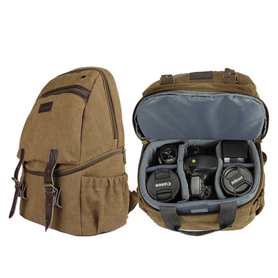 OEM ODM Outdoor Waterproof Backpack Multi Space Canvas Dslr Camera Bag